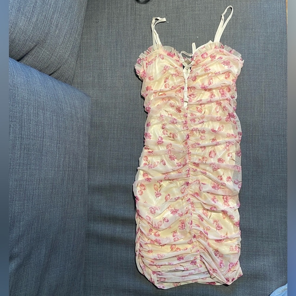 Ruched flower dress